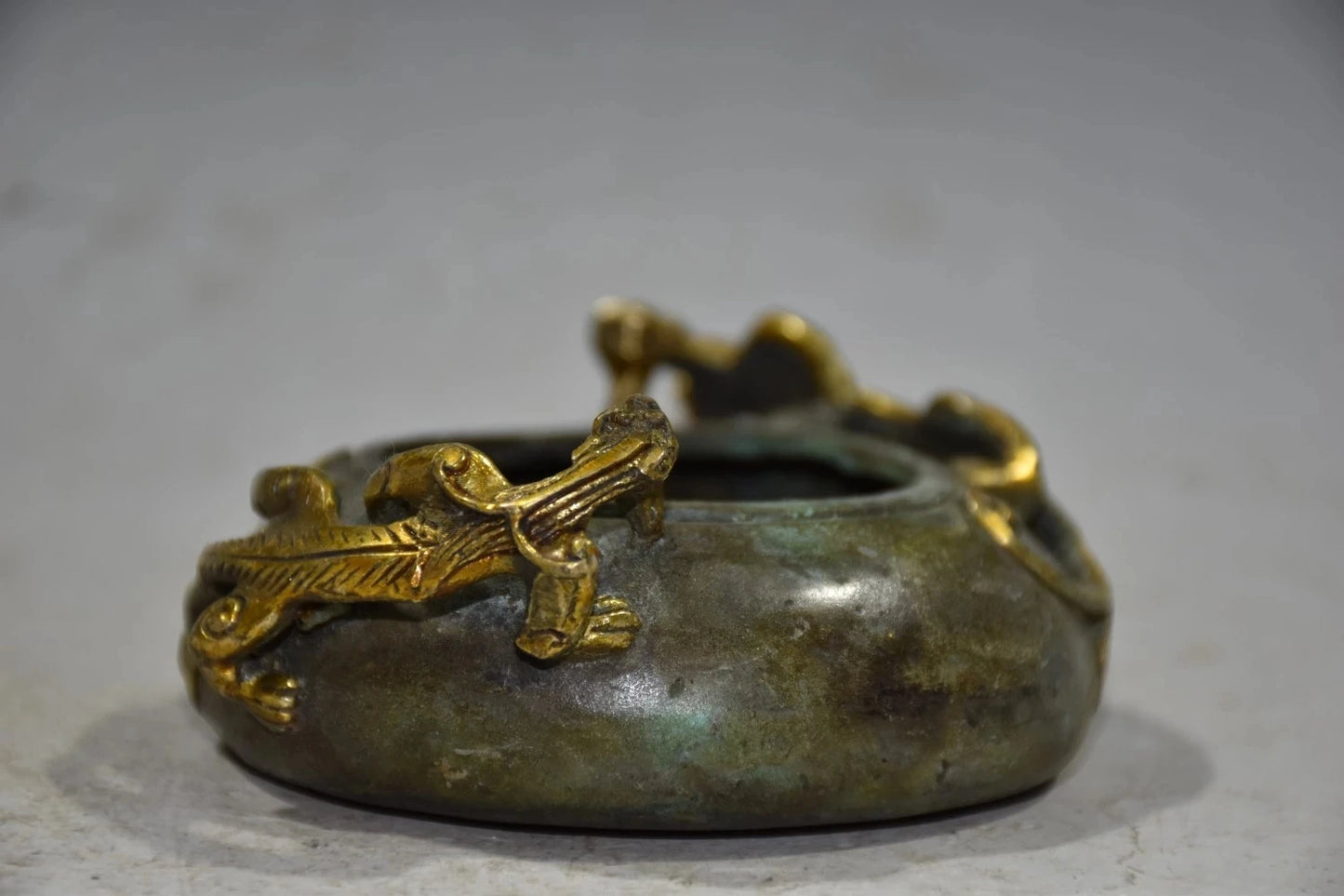 Collection Handmade Bronze Gecko pot statue,High Quality Home Art Decoration Crafts,Height 4CM,Long 9CM