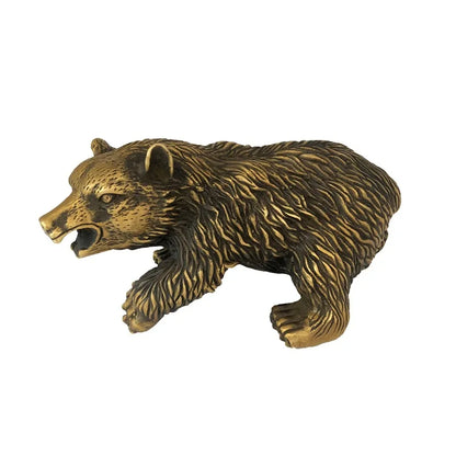 Collection Pure Copper Carved Bear Brass Feng Shui Craft Decorations Statue