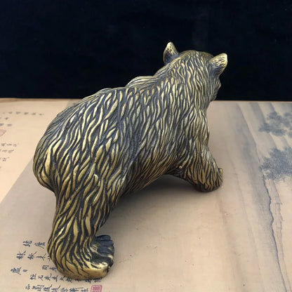 Collection Pure Copper Carved Bear Brass Feng Shui Craft Decorations Statue