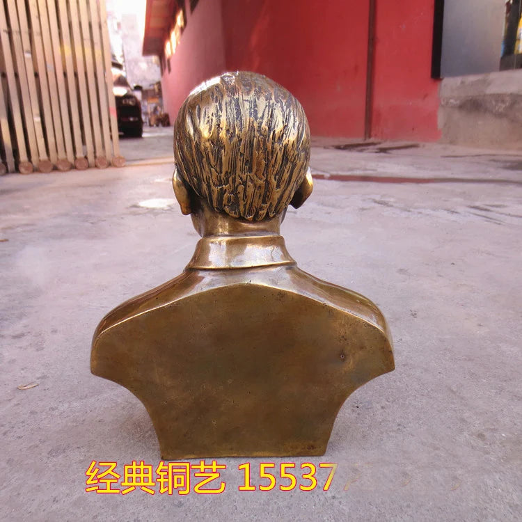 Collection --Vietnam art Chairman of the Workers' Party of Vietnam Retro Ho Chi Minh portrait FENG SHUI BRASS statue