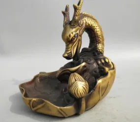 Collection archaize brass dragon Backflow incense burner