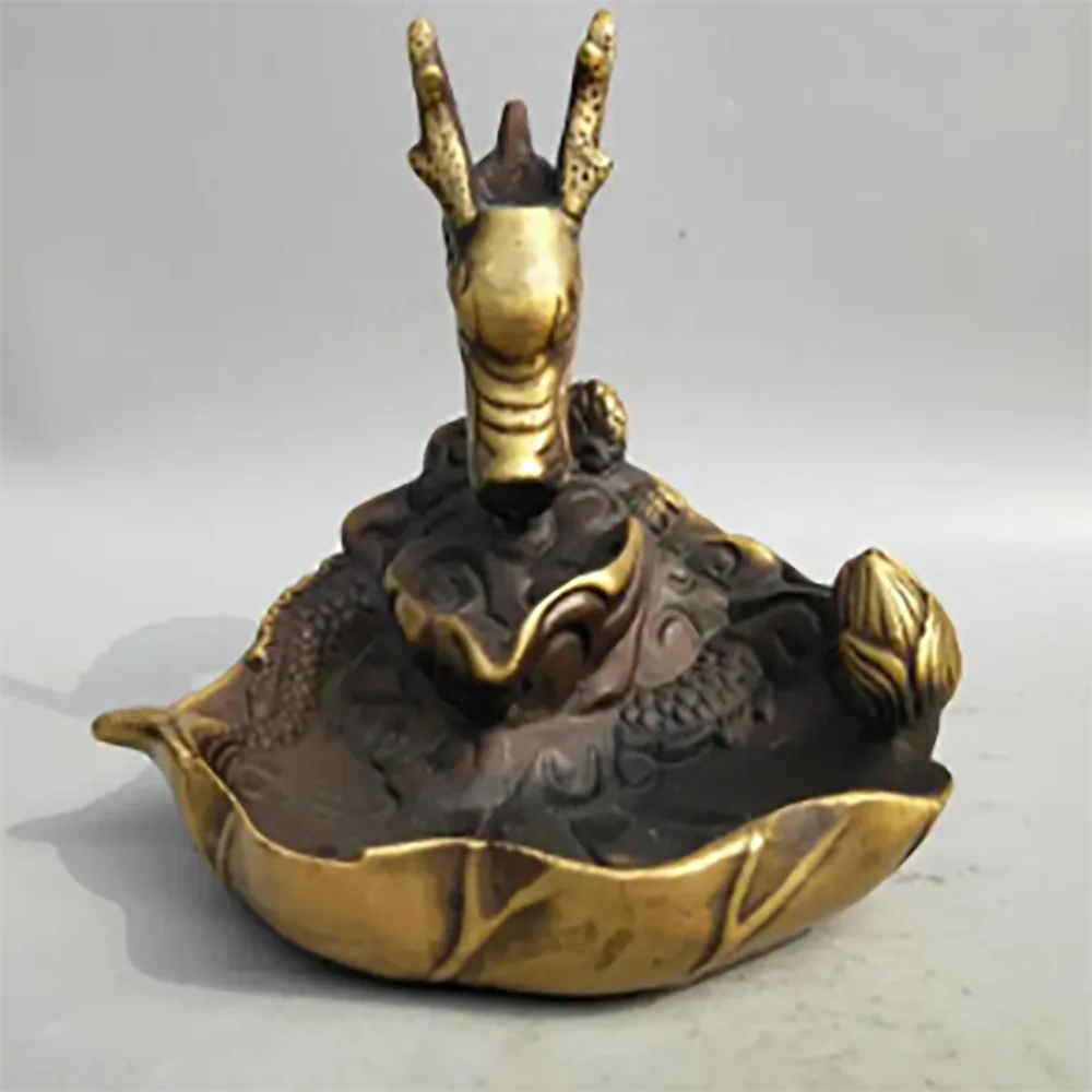 Collection archaize brass dragon Backflow incense burner