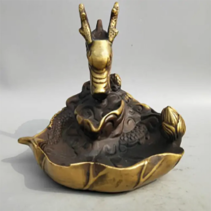 Collection archaize brass dragon Backflow incense burner