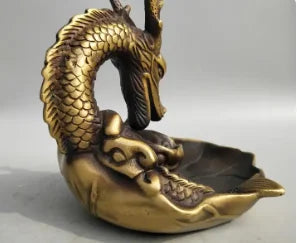 Collection archaize brass dragon Backflow incense burner