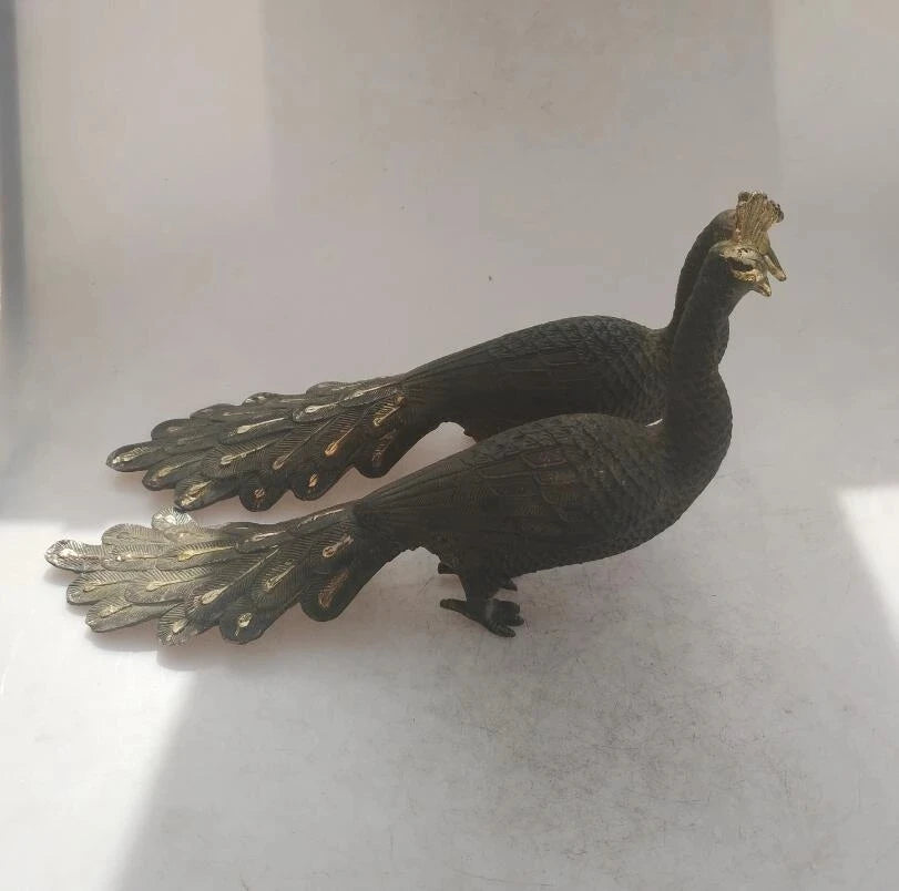 Collection chinese Handmade old bronze Gilt Peacock statue, Home Decoration antique sculpture