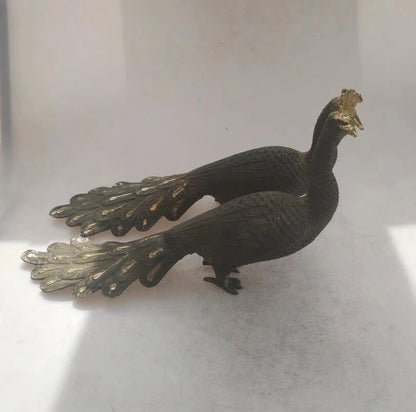 Collection chinese Handmade old bronze Gilt Peacock statue, Home Decoration antique sculpture