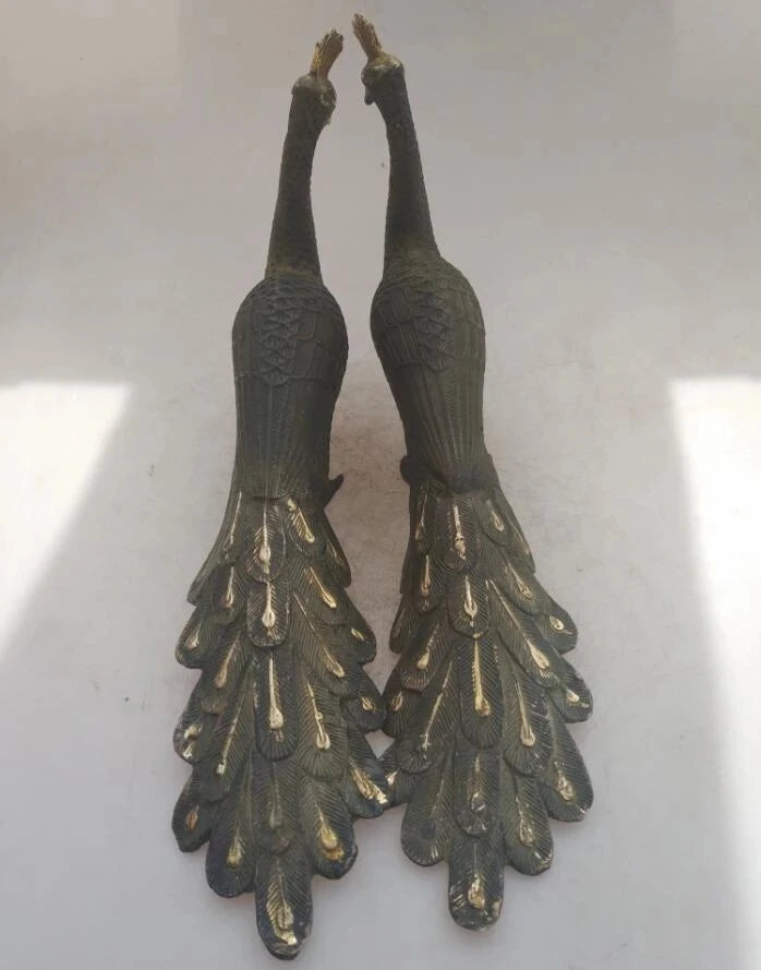 Collection chinese Handmade old bronze Gilt Peacock statue, Home Decoration antique sculpture