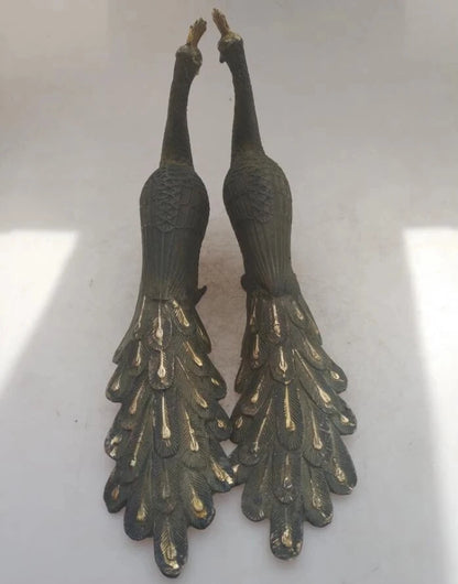 Collection chinese Handmade old bronze Gilt Peacock statue, Home Decoration antique sculpture