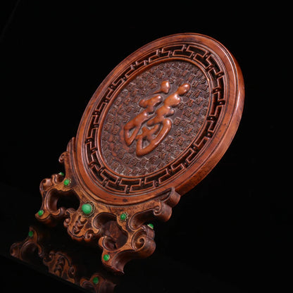 Collection of boxwood hand-carved Baifu map interstitial