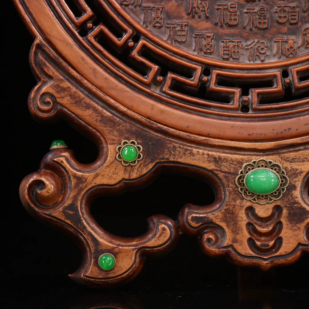 Collection of boxwood hand-carved Baifu map interstitial