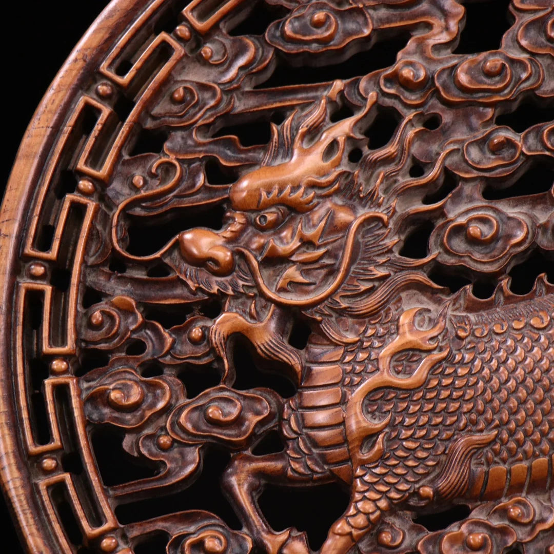 Collection of boxwood hand-carved auspicious kylin interstitial