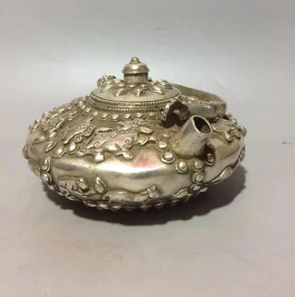 Collection white copper twelve chinese zodiac signs teapot crafts