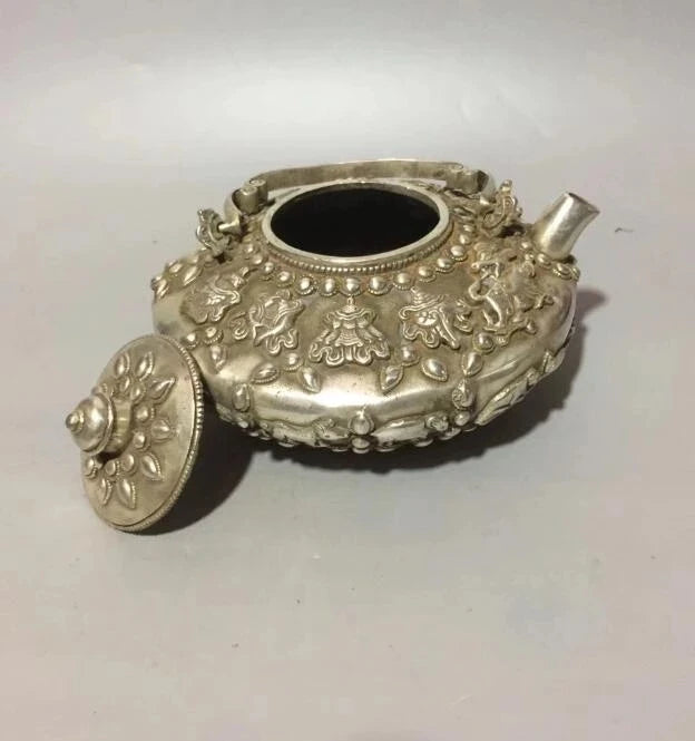 Collection white copper twelve chinese zodiac signs teapot crafts