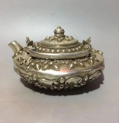 Collection white copper twelve chinese zodiac signs teapot crafts