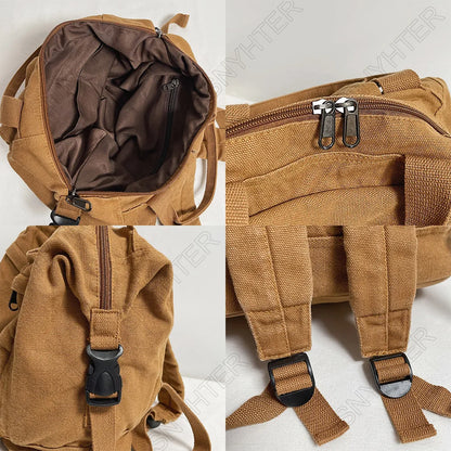 College Backpack Ladies Harajuku Cute Retro Canvas Bag Female Laptop Fashion Girl Fabric Student Backpack Women Travel Teen Bags