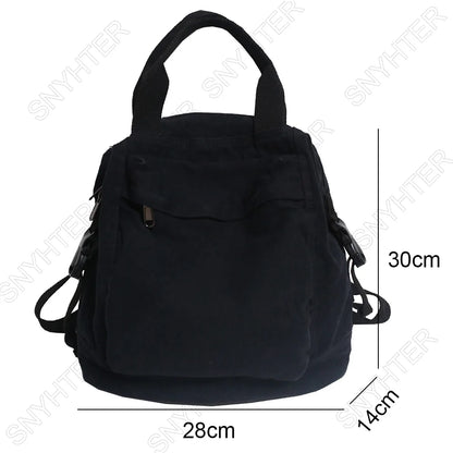 College Backpack Ladies Harajuku Cute Retro Canvas Bag Female Laptop Fashion Girl Fabric Student Backpack Women Travel Teen Bags