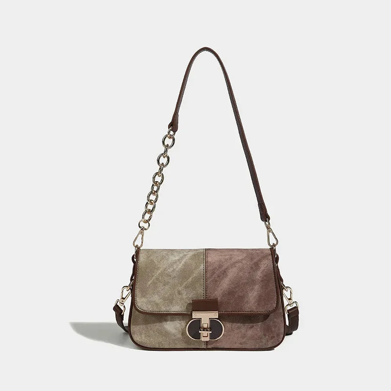 Color Block Shoulder Commuting High-Quality 2024 Large Capacity Versatile Niche Design Crossbody Women's Bag