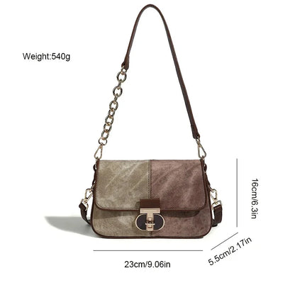 Color Block Shoulder Commuting High-Quality 2024 Large Capacity Versatile Niche Design Crossbody Women's Bag