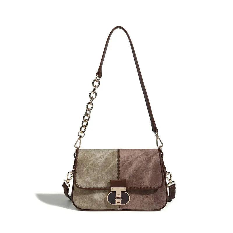 Color Block Shoulder Commuting High-Quality 2024 Large Capacity Versatile Niche Design Crossbody Women's Bag