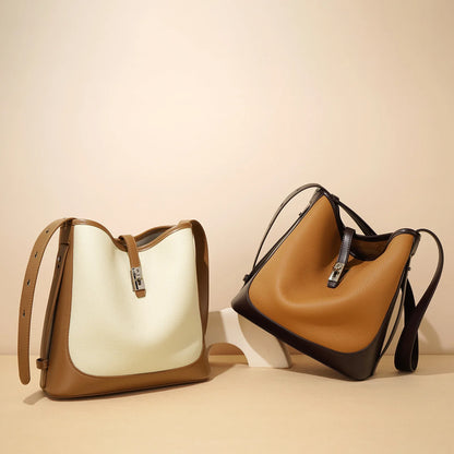 Color blocking 2024 Spring New Simple Commuting Versatile Large Capacity Crossbody Bag