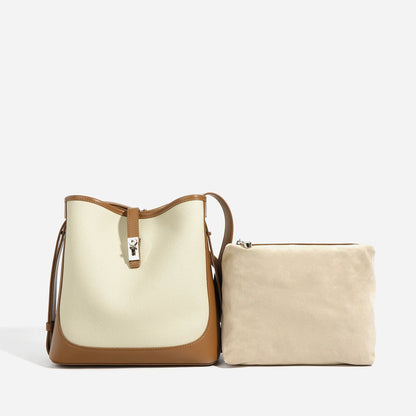 Color blocking 2024 Spring New Simple Commuting Versatile Large Capacity Crossbody Bag