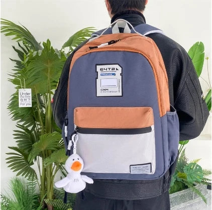 Color-blocking Sports Kids Backpack,Middle Schoolbag Elementary Student Bookbag for Girls&Boys Laptop Backpack Bag