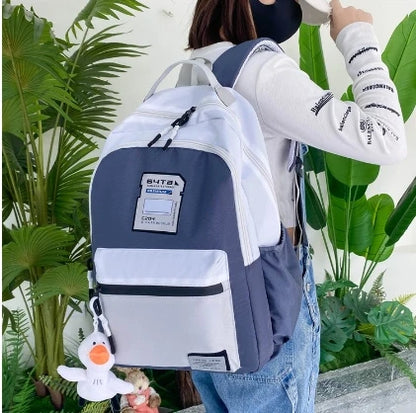 Color-blocking Sports Kids Backpack,Middle Schoolbag Elementary Student Bookbag for Girls&Boys Laptop Backpack Bag