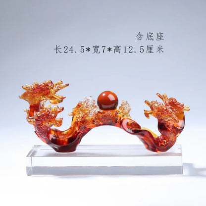 Colored Glass  Nine Dragons Ruyi Ornament A Kind Of Mascot Jade Charm