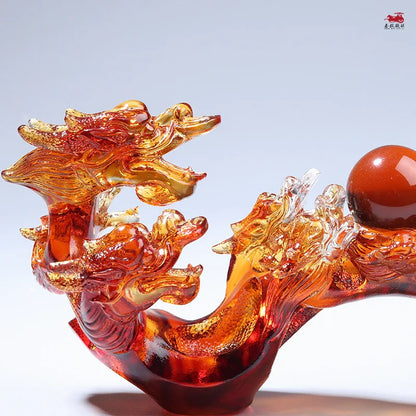 Colored Glass  Nine Dragons Ruyi Ornament A Kind Of Mascot Jade Charm