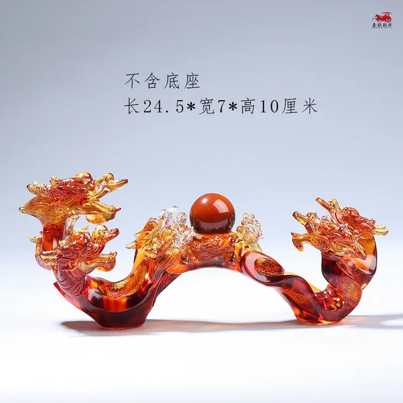 Colored Glass  Nine Dragons Ruyi Ornament A Kind Of Mascot Jade Charm