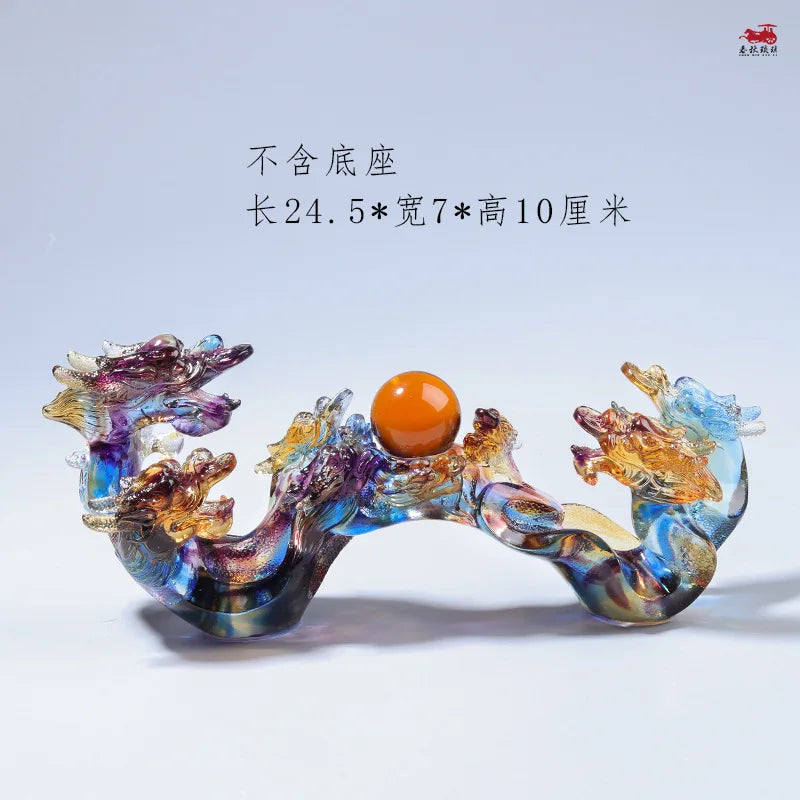 Colored Glass  Nine Dragons Ruyi Ornament A Kind Of Mascot Jade Charm