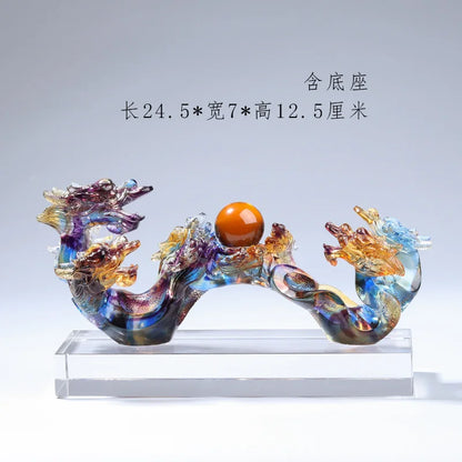 Colored Glass  Nine Dragons Ruyi Ornament A Kind Of Mascot Jade Charm