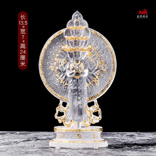 Colored Glaze Thousand-Hand Guanyin Buddha Statue Avalokitesvara Bodhisattva Thousand Hands and Thousand Eyes Decorations home