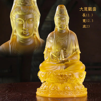 Colored Glaze Three Saints Bhagavate Sakyamuni Ksitigahba Boddhisattva Guanyin Boddhisattva Buddha statues and ornaments
