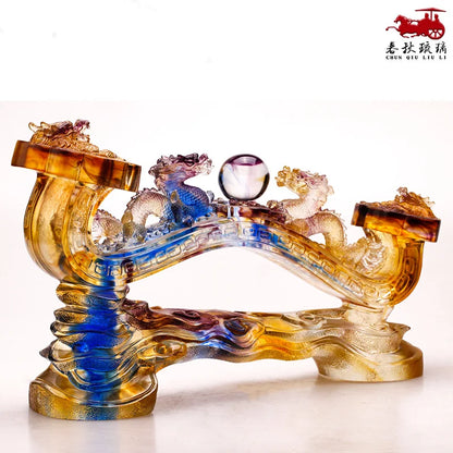 Colored glass exquisite Ruyi ornaments as one wishes gift crafts
