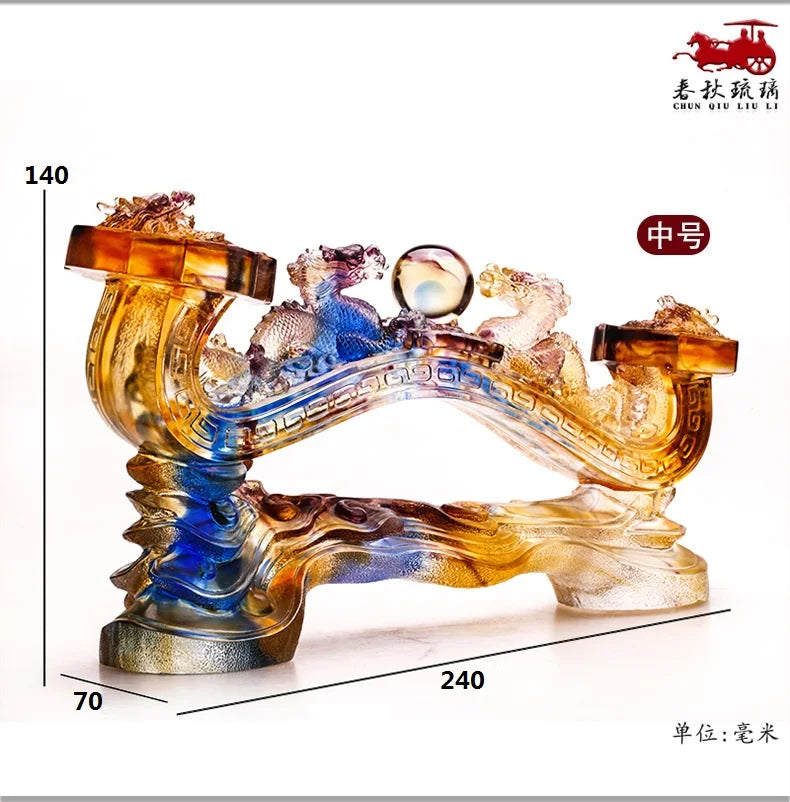 Colored glass exquisite Ruyi ornaments as one wishes gift crafts