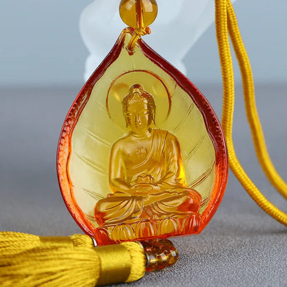Colored glaze Buddha Pendant Tantra Pendant  Get rid of the disease Medicine Buddha