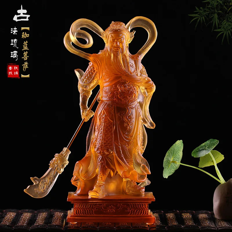 Colored glaze Buddha is responsive WEITUO JIALAN  Bodhisattva colored glaze guarding the left and right sides