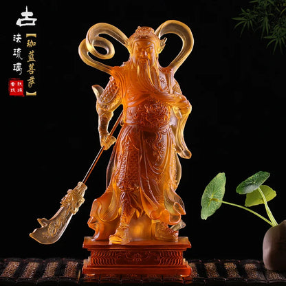 Colored glaze Buddha is responsive WEITUO JIALAN  Bodhisattva colored glaze guarding the left and right sides