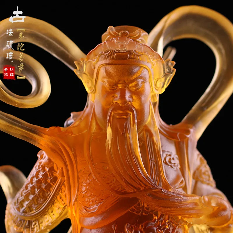 Colored glaze Buddha is responsive WEITUO JIALAN  Bodhisattva colored glaze guarding the left and right sides