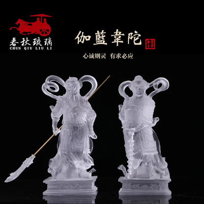 Colored glaze Buddha is responsive WEITUO JIALAN  Bodhisattva colored glaze guarding the left and right sides