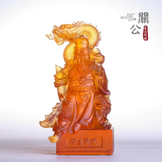 Colored glaze  Dragon's Head  Guan Yu  God of wealth  Recruit wealth  Zhaocai ornament  The Statue of Guan Yu  enshrine and wors