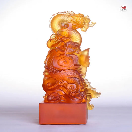Colored glaze  Dragon's Head  Guan Yu  God of wealth  Recruit wealth  Zhaocai ornament  The Statue of Guan Yu  enshrine and wors