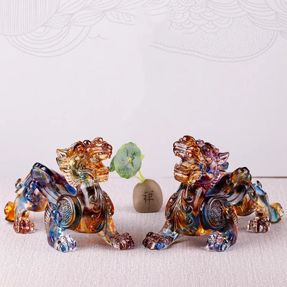 Colored glaze Ornaments mythical wild animal brave troops keep away evil spirits ward off evil spirits