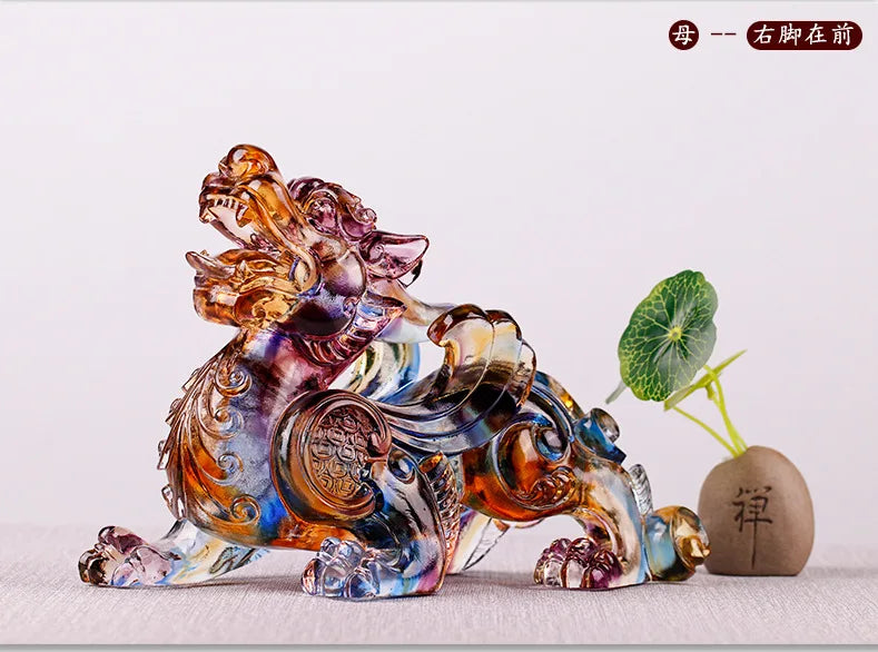 Colored glaze Ornaments mythical wild animal brave troops keep away evil spirits ward off evil spirits