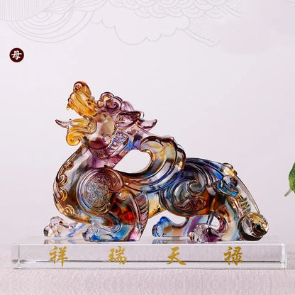 Colored glaze Ornaments mythical wild animal brave troops keep away evil spirits ward off evil spirits