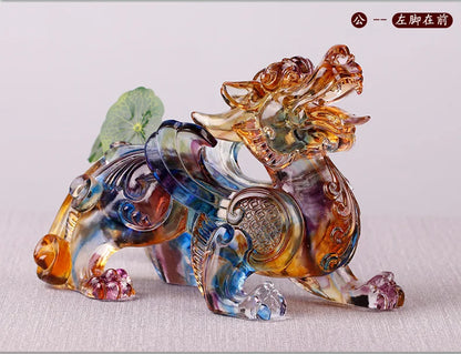 Colored glaze Ornaments mythical wild animal brave troops keep away evil spirits ward off evil spirits