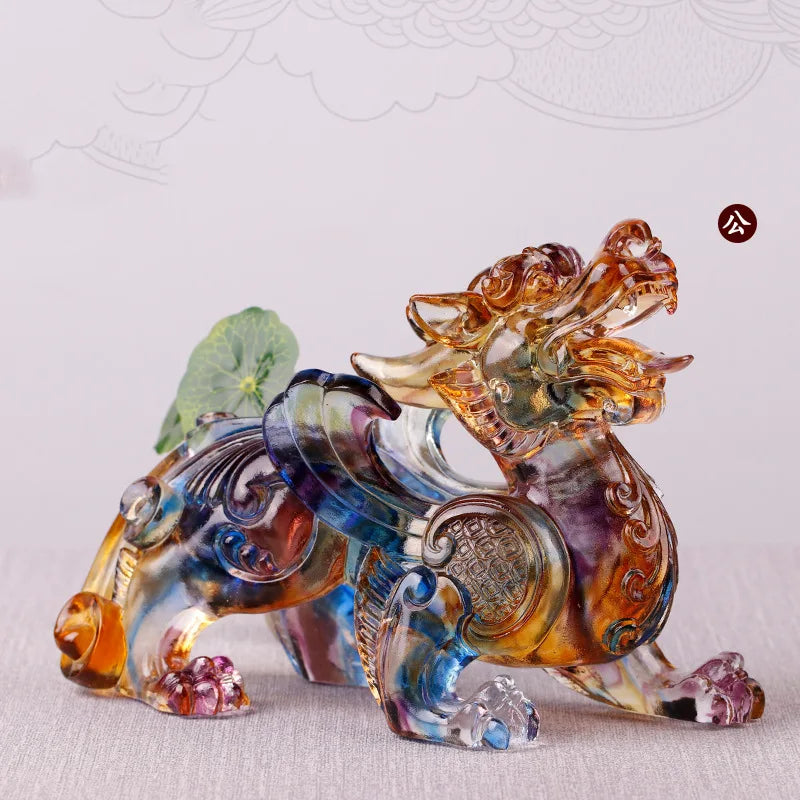 Colored glaze Ornaments mythical wild animal brave troops keep away evil spirits ward off evil spirits