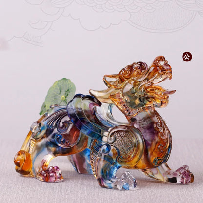 Colored glaze Ornaments mythical wild animal brave troops keep away evil spirits ward off evil spirits