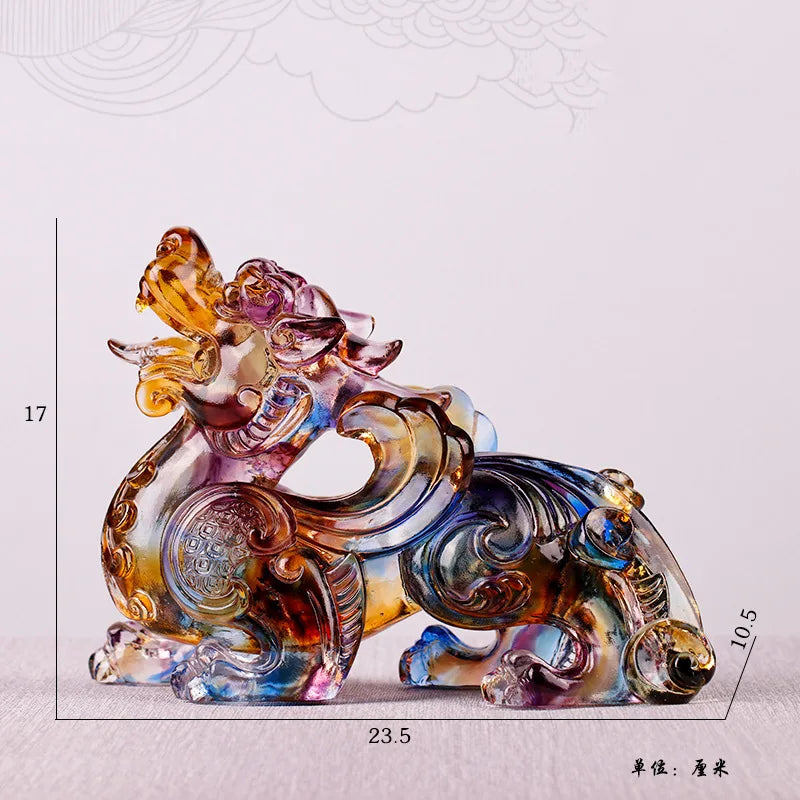 Colored glaze Ornaments mythical wild animal brave troops keep away evil spirits ward off evil spirits